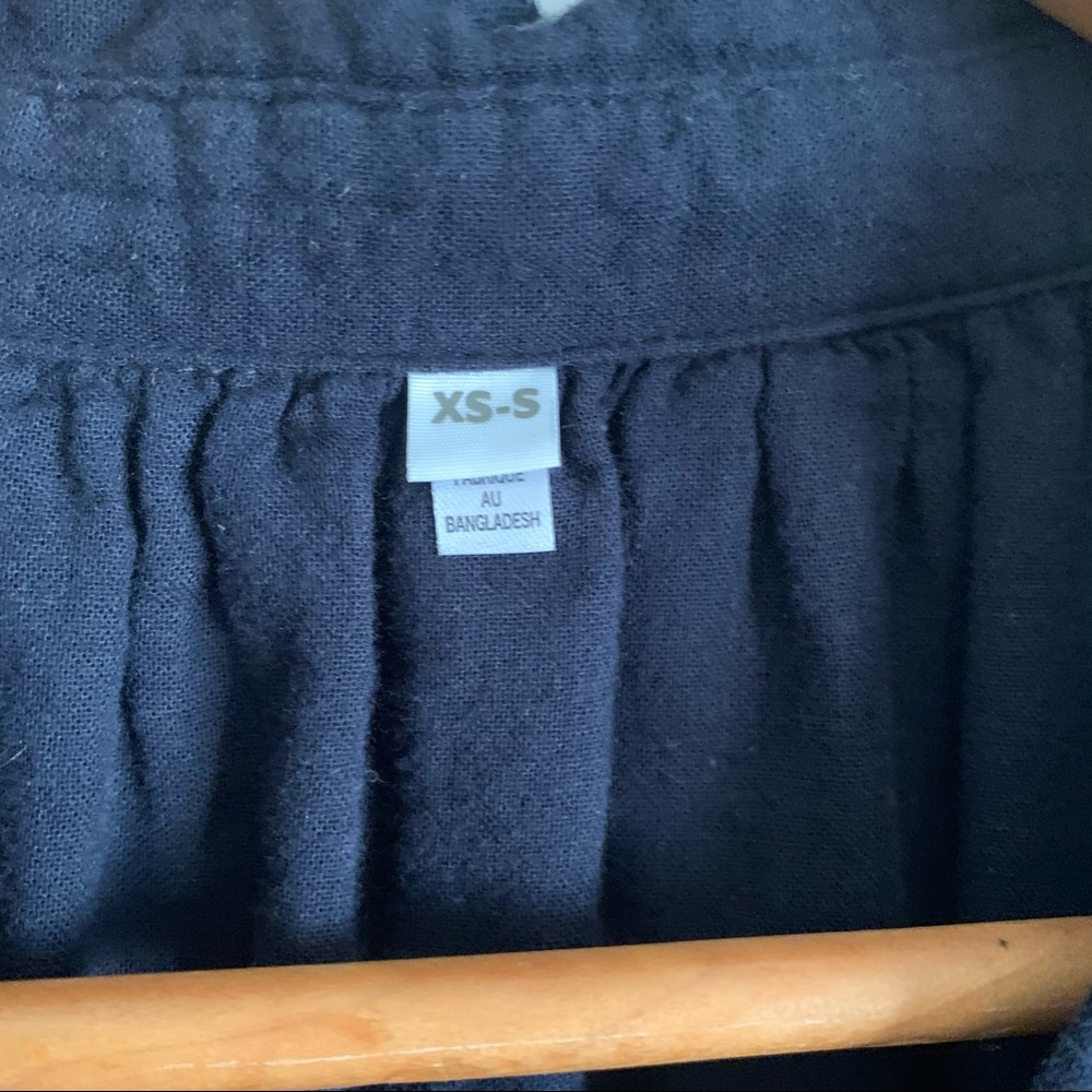 Boho Button Front Yoked Shoulder Button Front Nav… - image 4